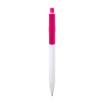 Sophisticated recycled plastic pen, black ink fuchsia colour