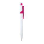 Sophisticated recycled plastic pen, black ink fuchsia colour