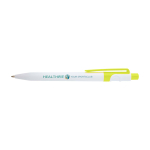 Sophisticated recycled plastic pen, black ink lime colour