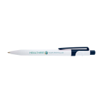 Sophisticated recycled plastic pen, black ink navy-blue colour