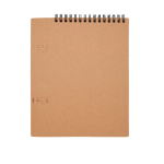 Spiral notebook with soft cover and built-in crayons natural colour