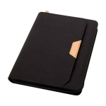 Rounded recycled plastic portfolio, A5, ruled pages black colour