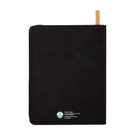 Rounded recycled plastic portfolio, A5, ruled pages black colour