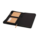Rounded recycled plastic portfolio, A5, ruled pages black colour