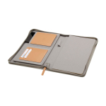 Rounded recycled plastic portfolio, A5, ruled pages grey colour