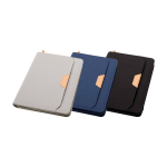 Rounded recycled plastic portfolio, A5, ruled pages grey colour