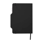 Hardcover notebook with phone slot, A5, ruled pages black colour