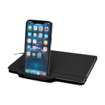 Hardcover notebook with phone slot, A5, ruled pages black colour