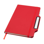 Hardcover notebook with phone slot, A5, ruled pages red colour