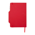 Hardcover notebook with phone slot, A5, ruled pages red colour