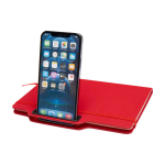 Hardcover notebook with phone slot, A5, ruled pages red colour
