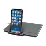 Hardcover notebook with phone slot, A5, ruled pages grey colour