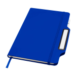 Hardcover notebook with phone slot, A5, ruled pages royal blue colour