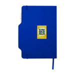 Hardcover notebook with phone slot, A5, ruled pages royal blue colour