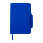 Hardcover notebook with phone slot, A5, ruled pages royal blue colour