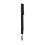 Recycled aluminium pen with silver clip, blue ink black colour