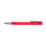 Recycled aluminium pen with silver clip, blue ink red colour