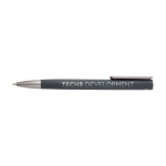 Recycled aluminium pen with silver clip, blue ink dark grey colour