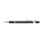 Recycled aluminium pen with stylus tip, blue ink black colour