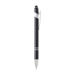 Recycled aluminium pen with stylus tip, blue ink black colour