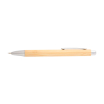 Bamboo pen and mechanical pencil with metal clip, black ink natural colour