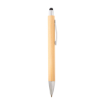 Bamboo pen and mechanical pencil with metal clip, black ink natural colour