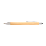 Bamboo pen and mechanical pencil with metal clip, black ink natural colour