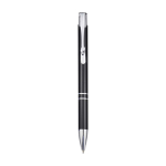 Recycled aluminium pen with lacquered finish, blue ink black colour