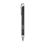 Recycled aluminium pen with lacquered finish, blue ink black colour