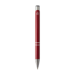 Recycled aluminium pen with lacquered finish, blue ink red colour