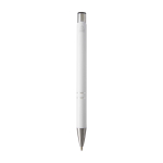 Recycled aluminium pen with lacquered finish, blue ink white colour