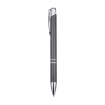 Recycled aluminium pen with lacquered finish, blue ink grey colour