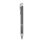 Recycled aluminium pen with lacquered finish, blue ink grey colour