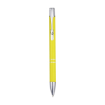 Recycled aluminium pen with lacquered finish, blue ink yellow colour
