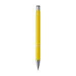 Recycled aluminium pen with lacquered finish, blue ink yellow colour
