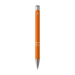 Recycled aluminium pen with lacquered finish, blue ink orange colour