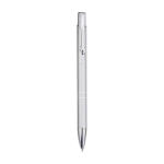 Recycled aluminium pen with lacquered finish, blue ink silver colour