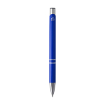 Recycled aluminium pen with lacquered finish, blue ink royal blue colour