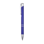 Recycled aluminium pen with lacquered finish, blue ink royal blue colour