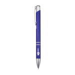 Recycled aluminium pen with lacquered finish, blue ink royal blue colour