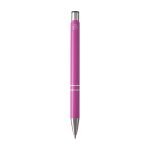 Recycled aluminium pen with lacquered finish, blue ink fuchsia colour