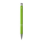 Recycled aluminium pen with lacquered finish, blue ink lime colour