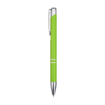 Recycled aluminium pen with lacquered finish, blue ink lime colour