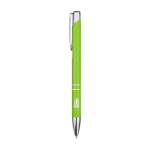 Recycled aluminium pen with lacquered finish, blue ink lime colour