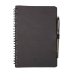 Reusable hardcover notebook with pen, black ink black colour