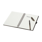 Reusable hardcover notebook with pen, black ink black colour