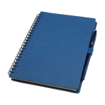 Reusable hardcover notebook with pen, black ink navy-blue colour