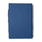 Reusable hardcover notebook with pen, black ink navy-blue colour