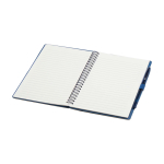 Reusable hardcover notebook with pen, black ink navy-blue colour