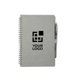 Reusable hardcover notebook with pen, black ink